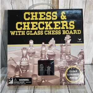 Cardinal Games Chess and Checkers with Glass Board and Pieces Ages 8 Plus